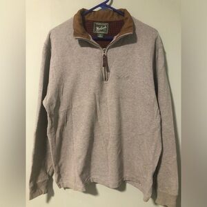 Men’s M Grey Woolrich Pullover, 1/4 Zip